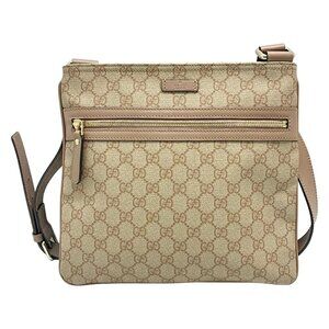 GUCCI GG Plus/GG Supreme Beige Pink Beige PVC Leather - Shoulder Bag 451-082925